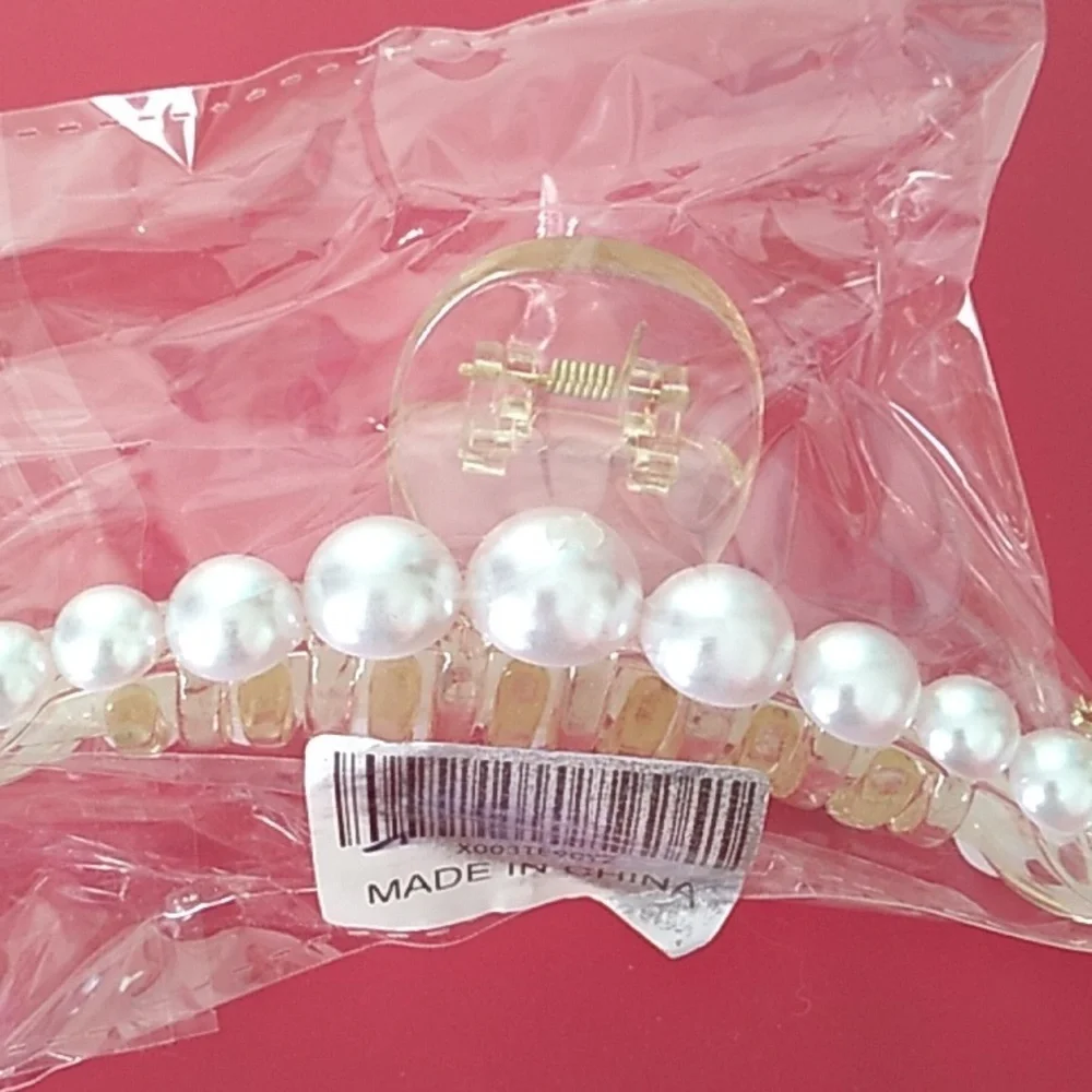 Flower gem gold clear hair comb and clip - Picture 5 of 8